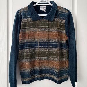 Alfred Dunner Multicolor Striped Crewneck Sweater